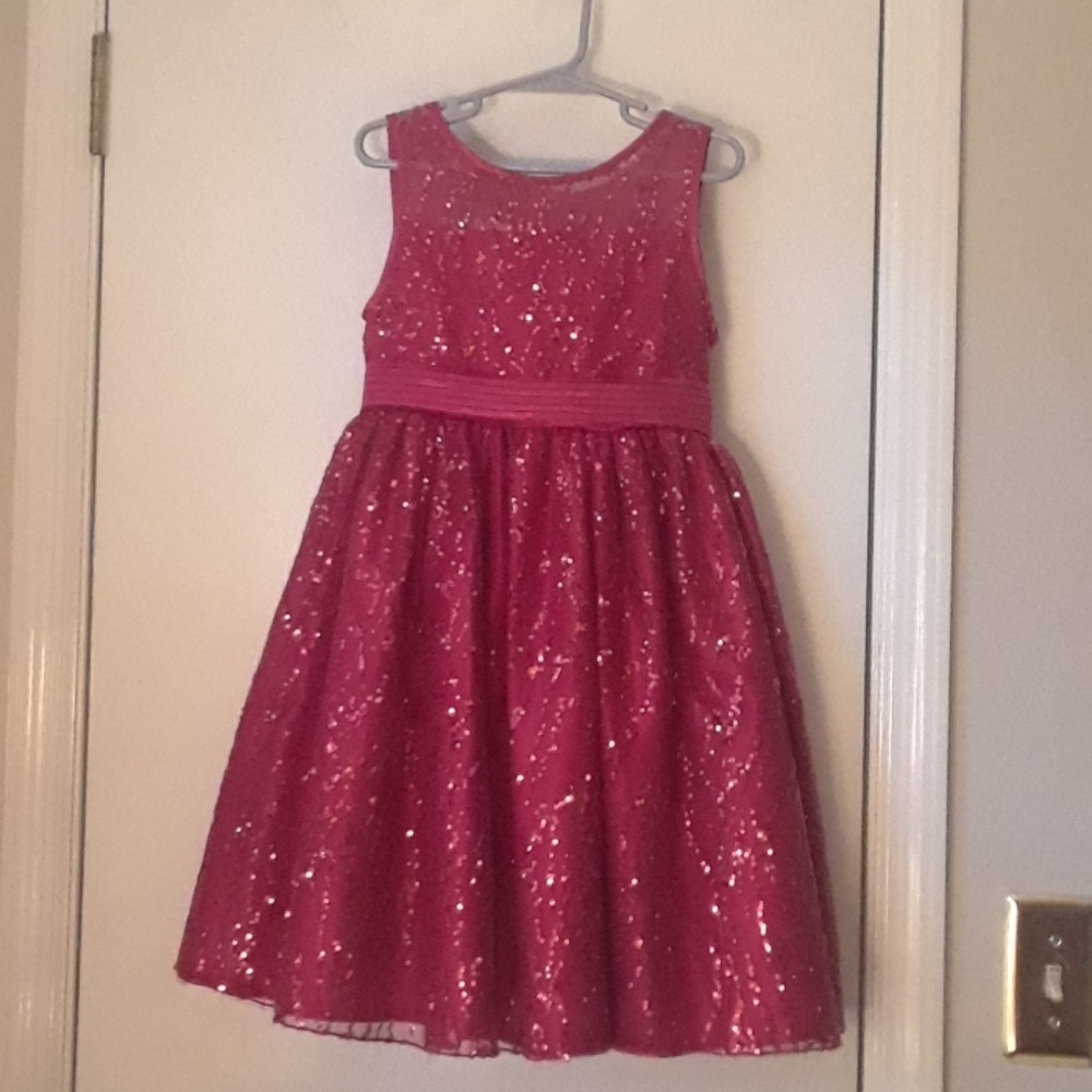 Girls red sequin dress. Size 6x